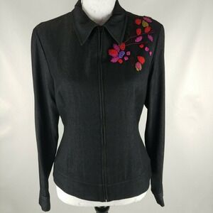 Women's Kemp‎ Collection Beautiful Felted Flowers Embroidered Jacket Size 6